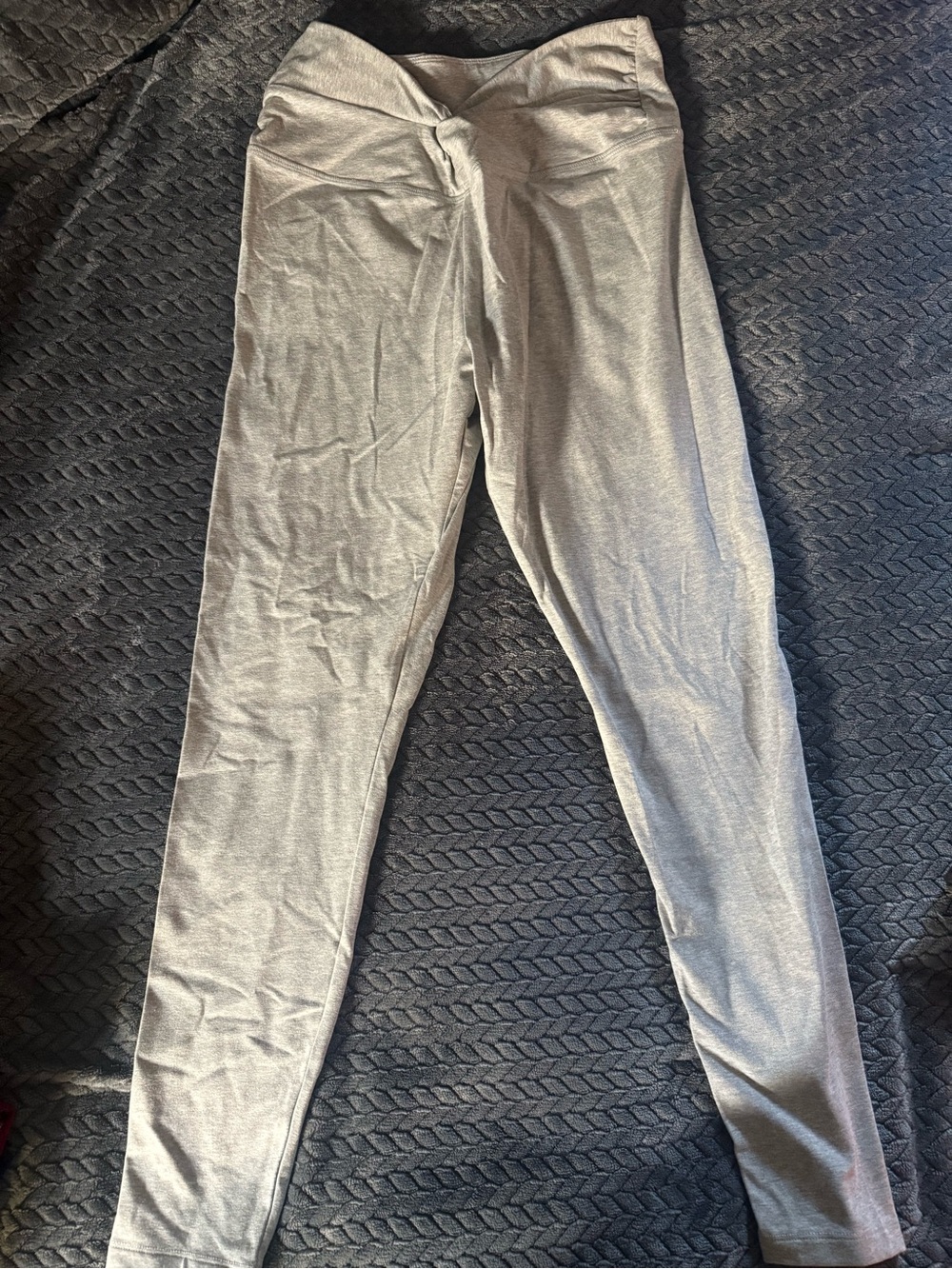 Girls' Gray Twist-Waist Leggings